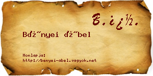 Bényei Ábel névjegykártya